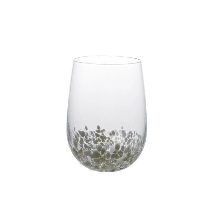 Gold & White Confetti Stemless Wineglass