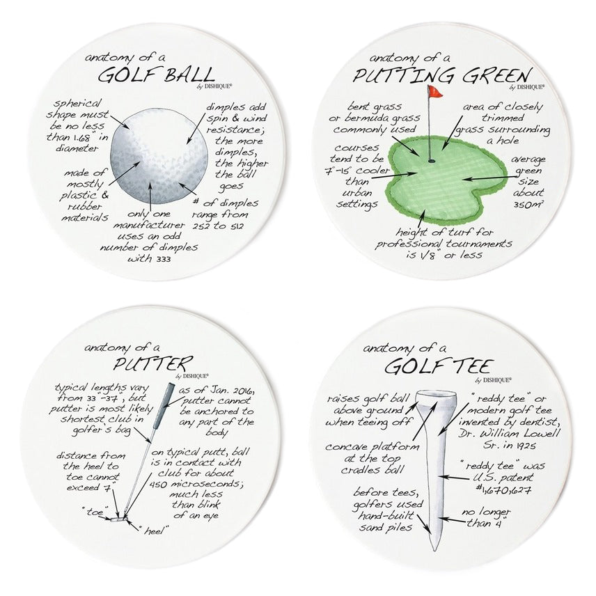 Golf Anatomy Coaster Set