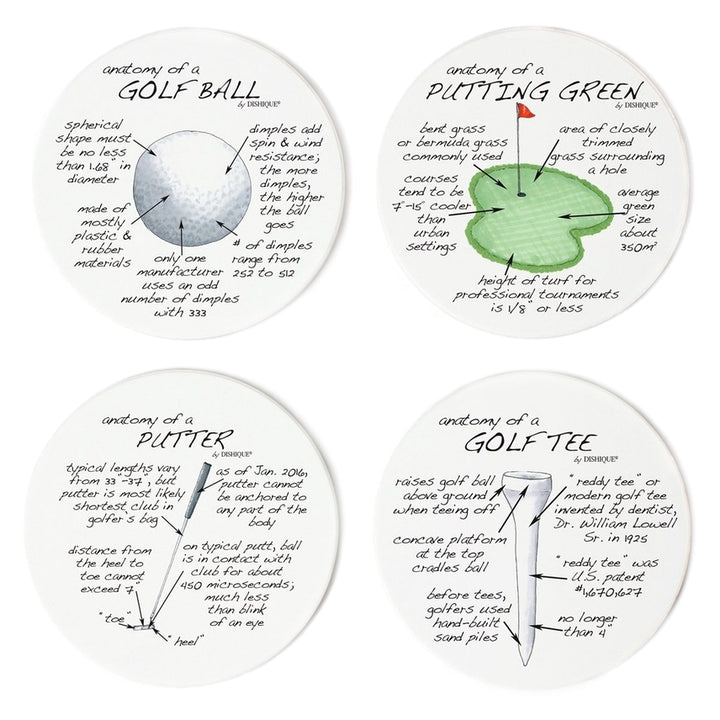 Golf Anatomy Coaster Set