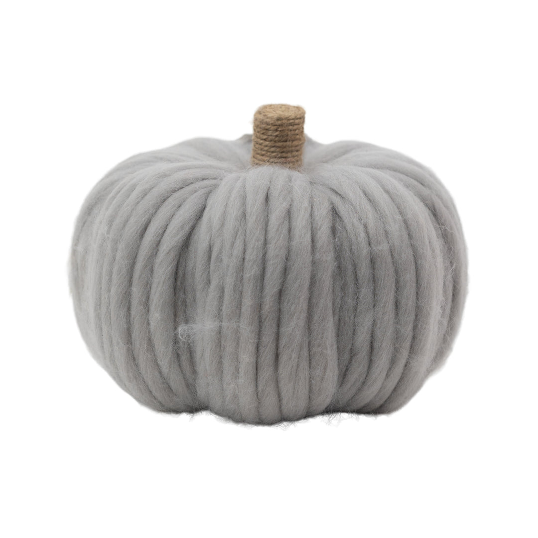 Gray Chunky Knit Pumpkin