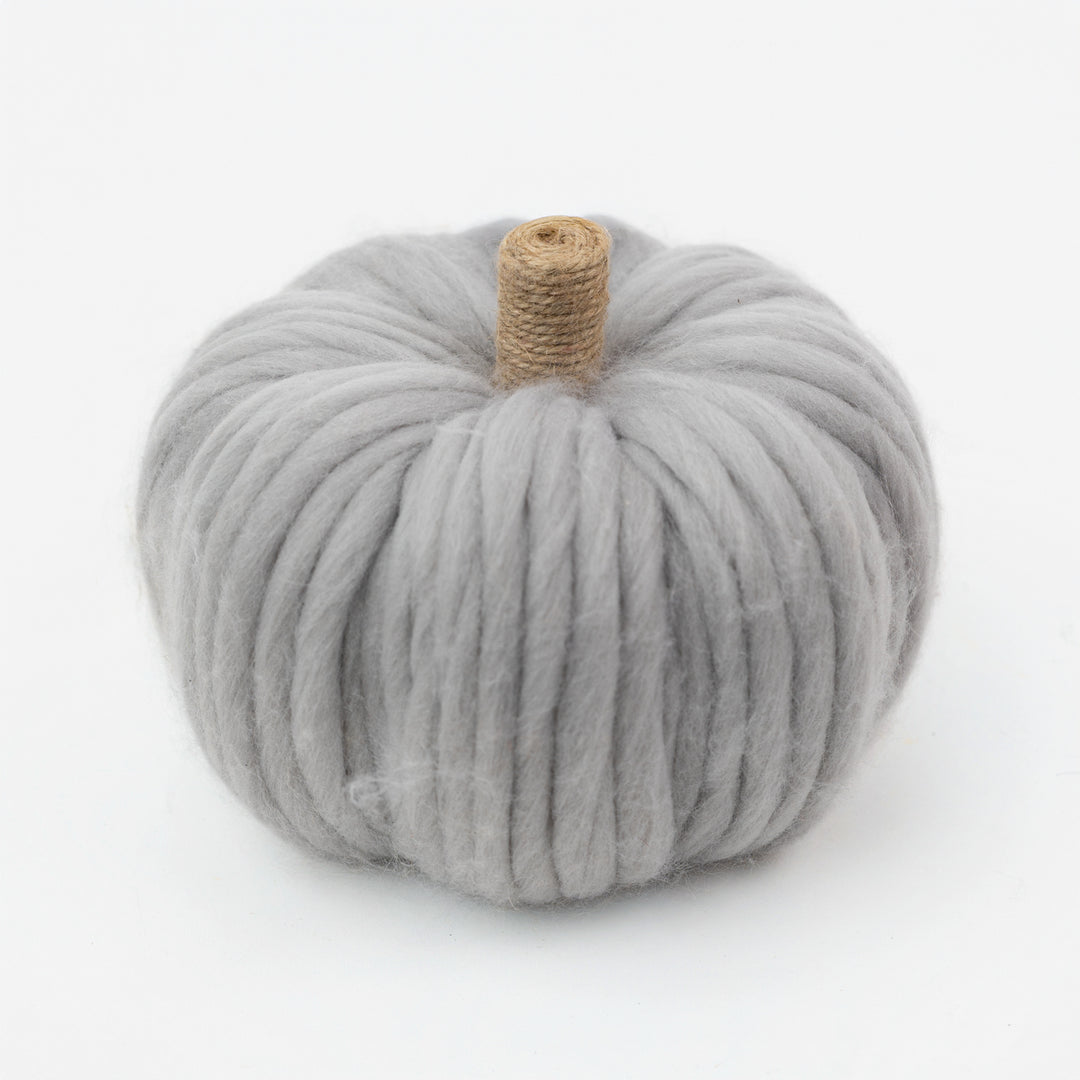 Gray Chunky Knit Pumpkin