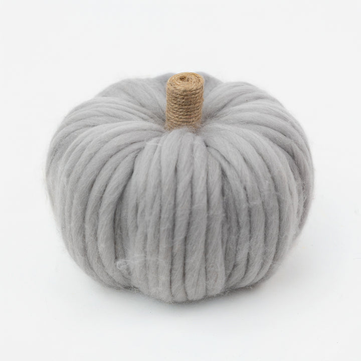 Gray Chunky Knit Pumpkin
