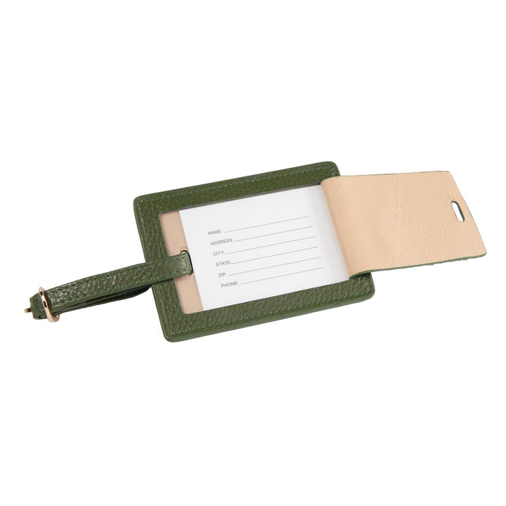 Green Leather Luggage Tags
