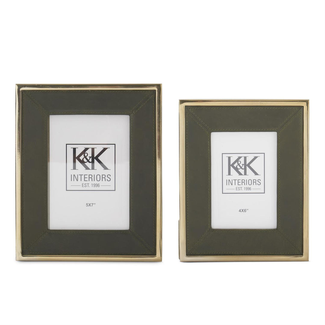 Green Leather Photo Frame