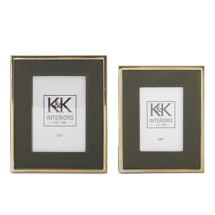 Green Leather Photo Frame
