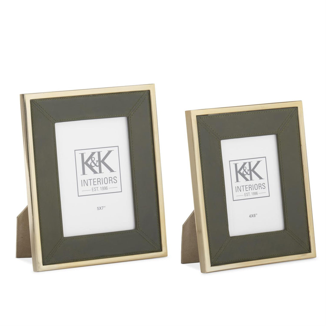 Green Leather Photo Frame