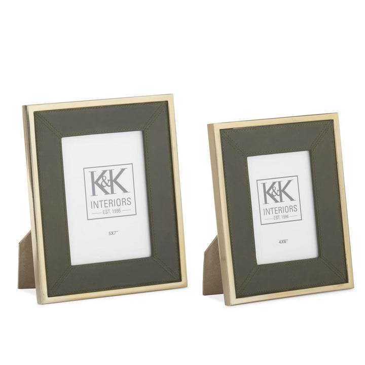 Green Leather Photo Frame