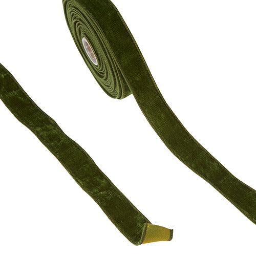 Forest Green Velvet Wired Ribbon