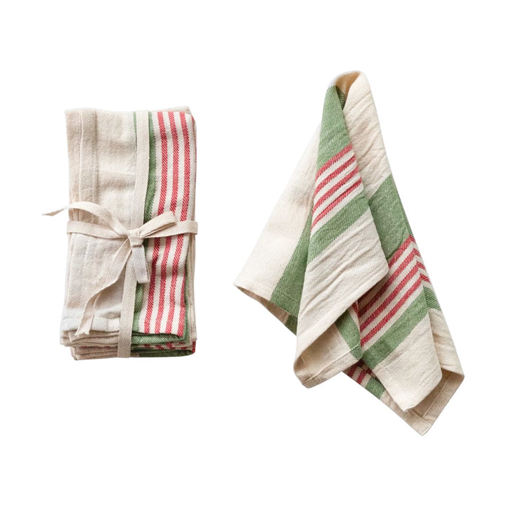 Holiday Stripe Cotton Tea Towel