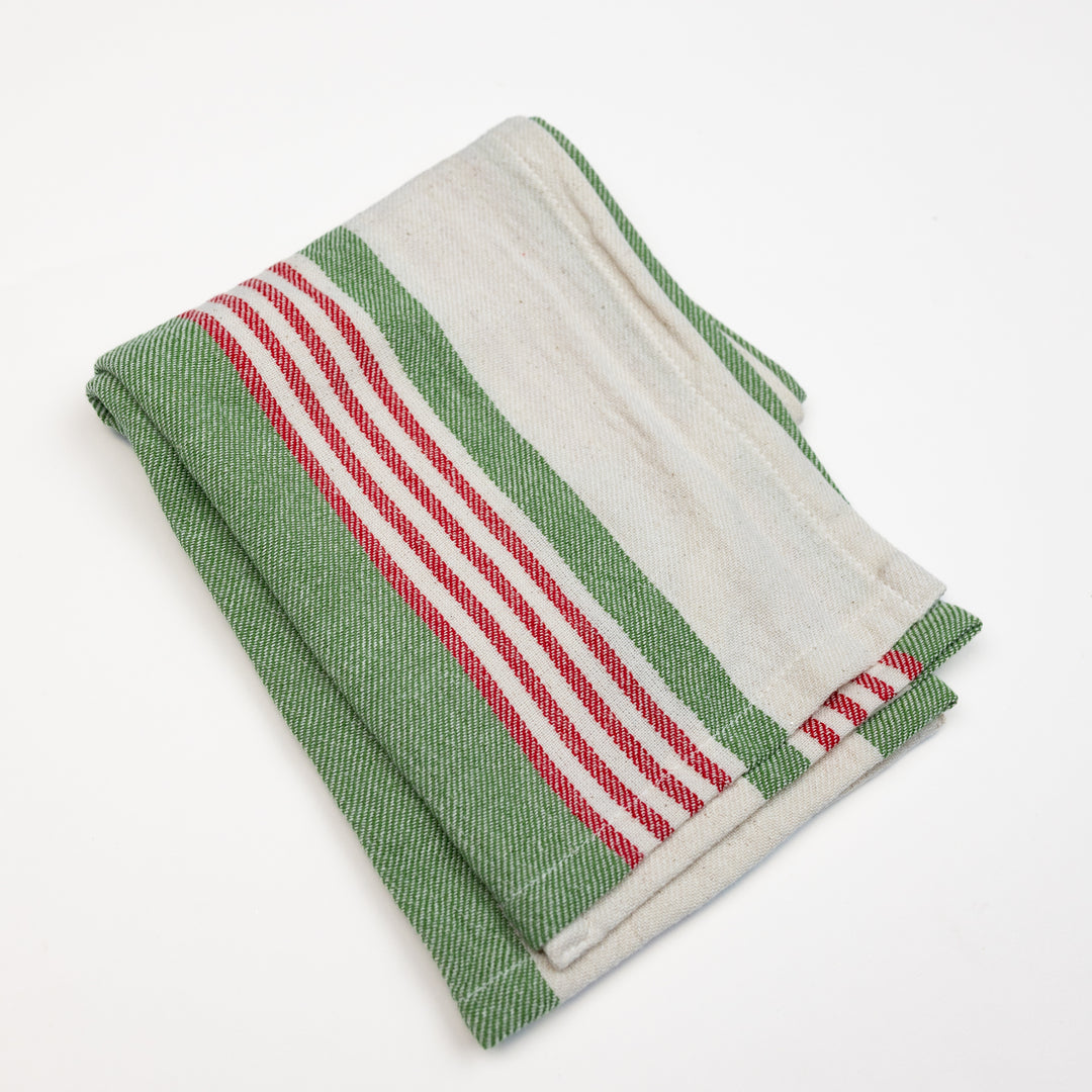 Holiday Stripe Cotton Tea Towel