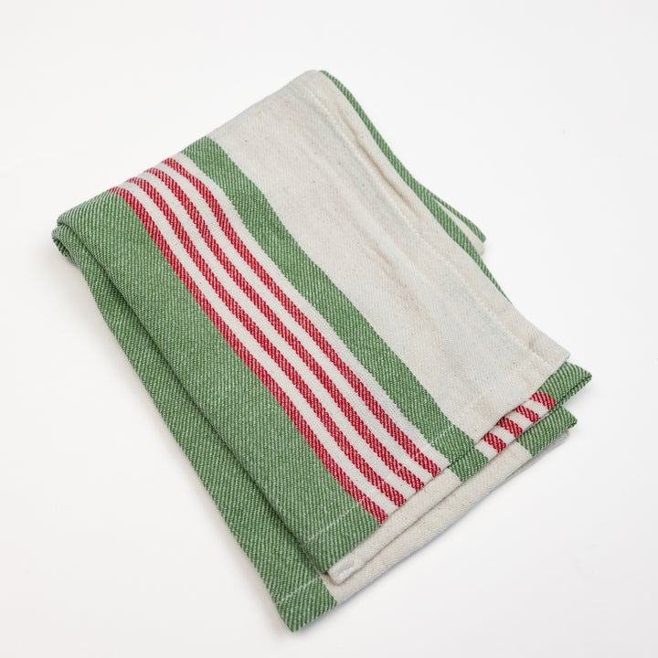 Holiday Stripe Cotton Tea Towel