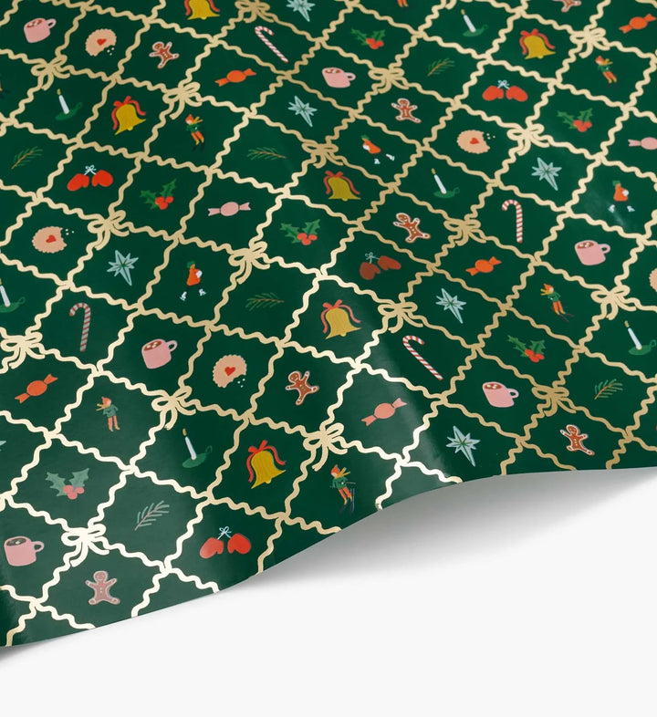 Holiday Argyle Continuous Wrapping Roll