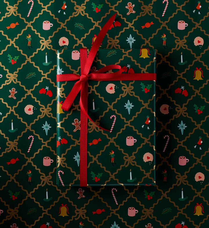 Holiday Argyle Continuous Wrapping Roll