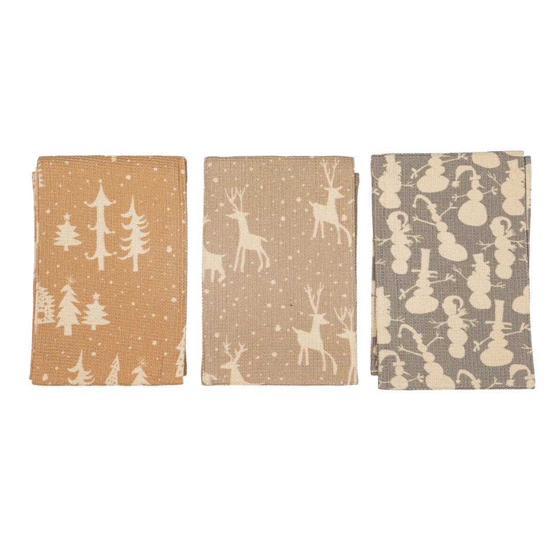 Holiday Icon Cotton Waffle Tea Towel