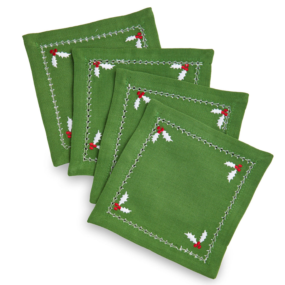 Holly Cotton Cocktail Napkin, Set of 4