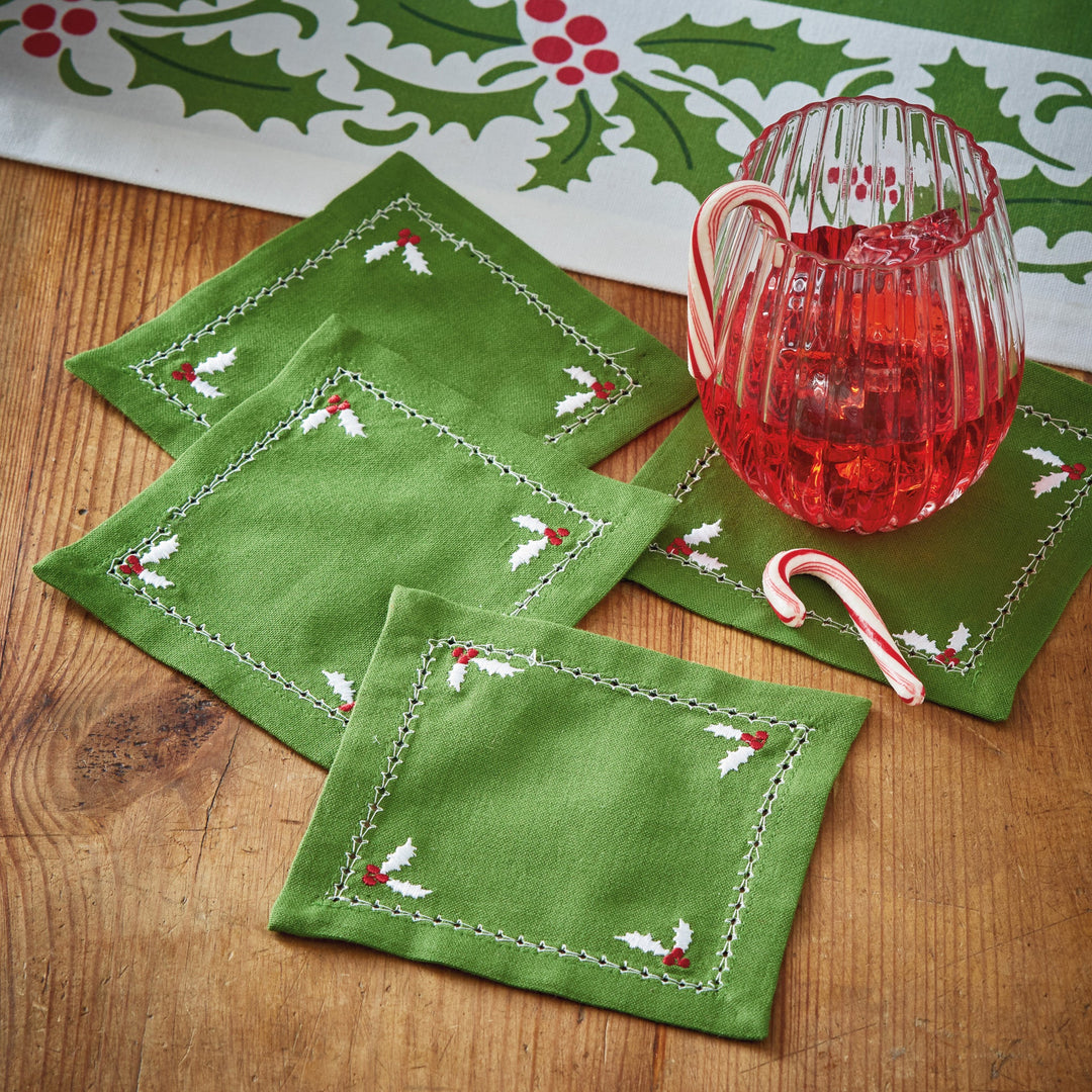 Holly Cotton Cocktail Napkin, Set of 4