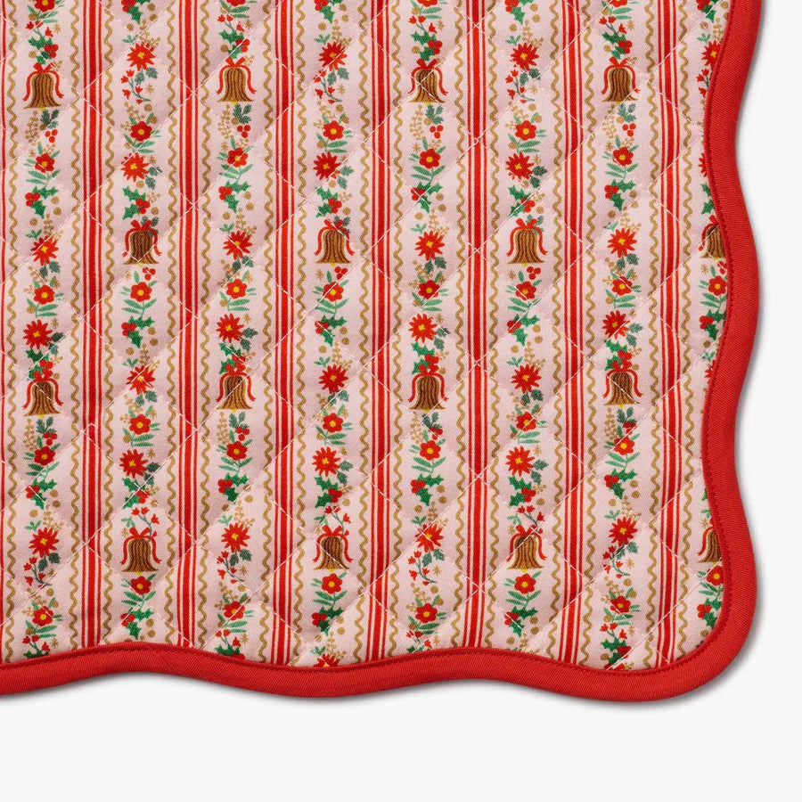 Holly Jolly Quilted Cotton Placemats, Set of 4