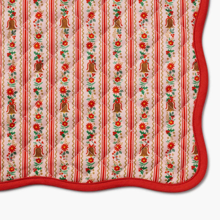 Holly Jolly Quilted Cotton Placemats, Set of 4