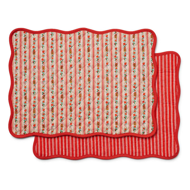 Holly Jolly Quilted Cotton Placemats, Set of 4