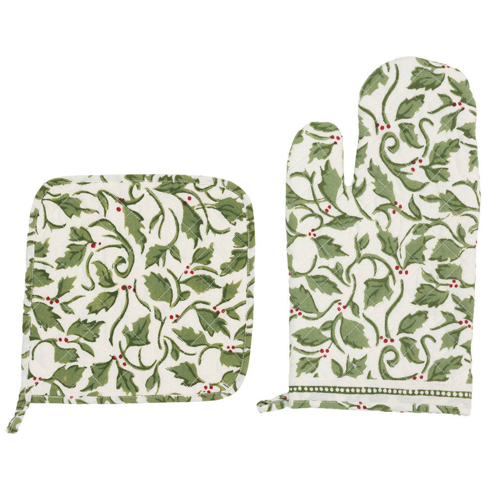 Holly Berry Oven Mitt, Set of 2