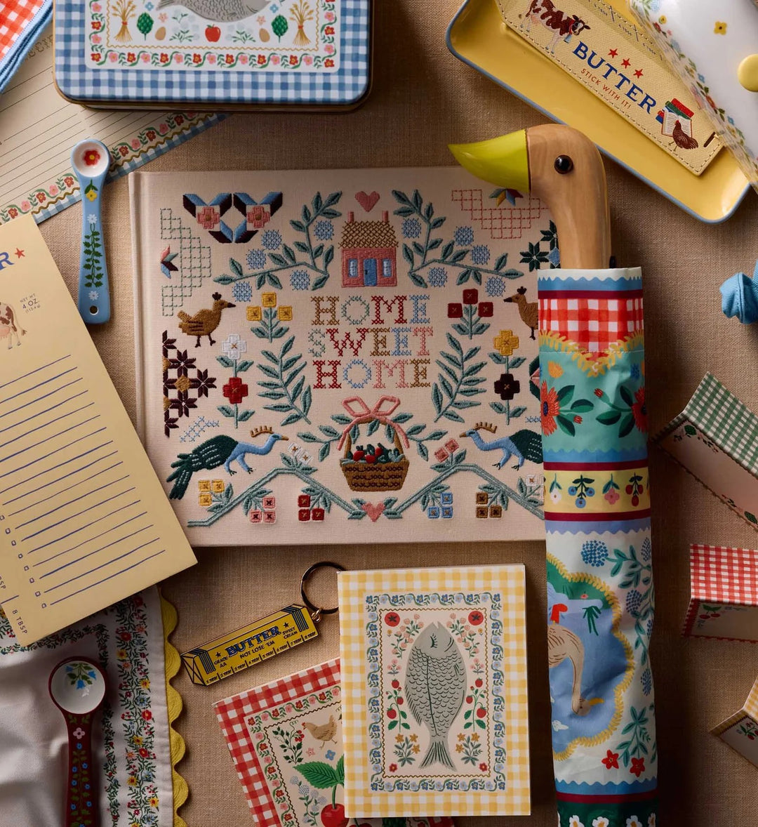 Home Sweet Home Embroidered Fabric Guest Book