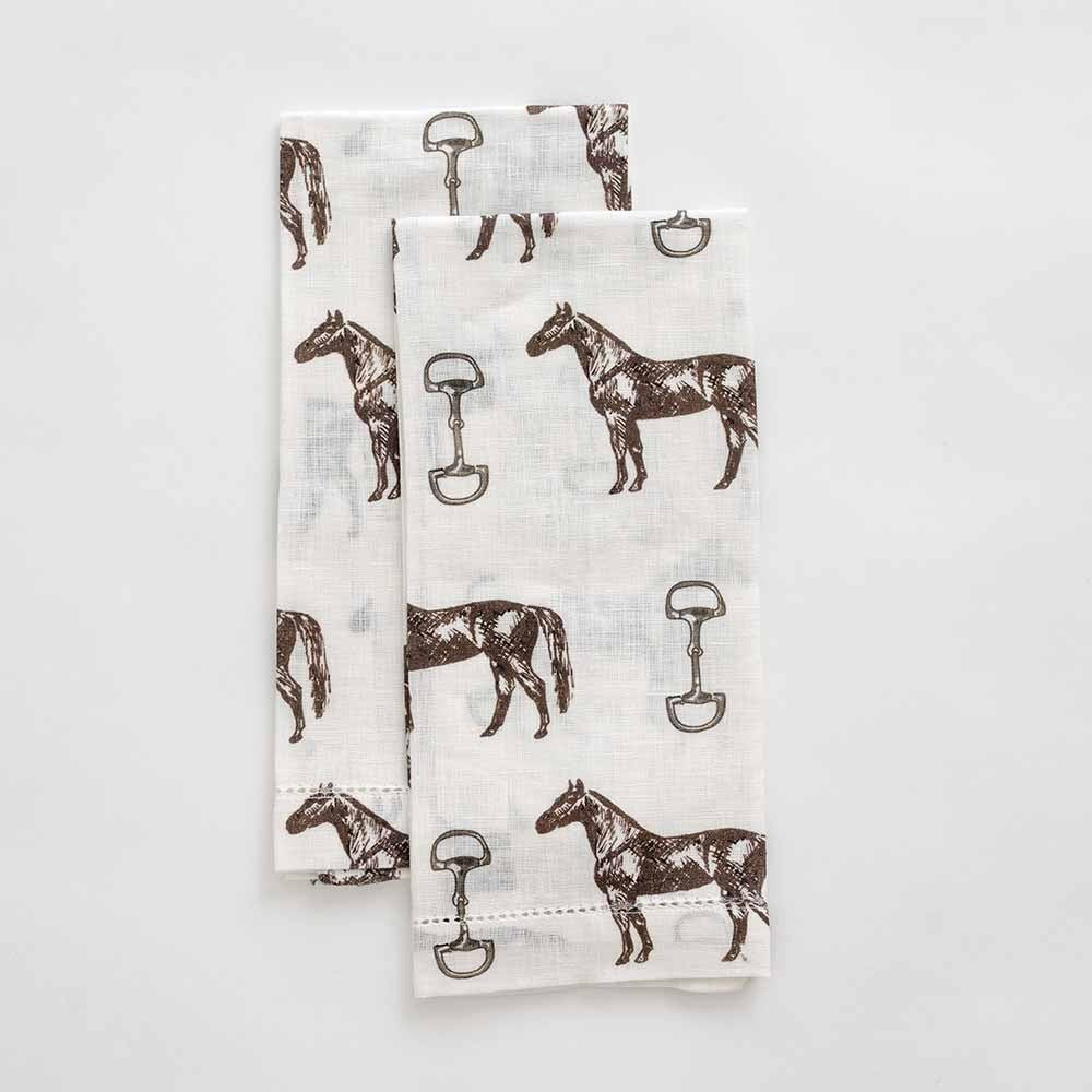 Horse & Snaffle Linen Fingertip Towel