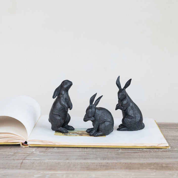 Iron Finish Resin Rabbit