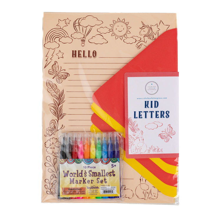 Kid Letters Notecard Set in Peach