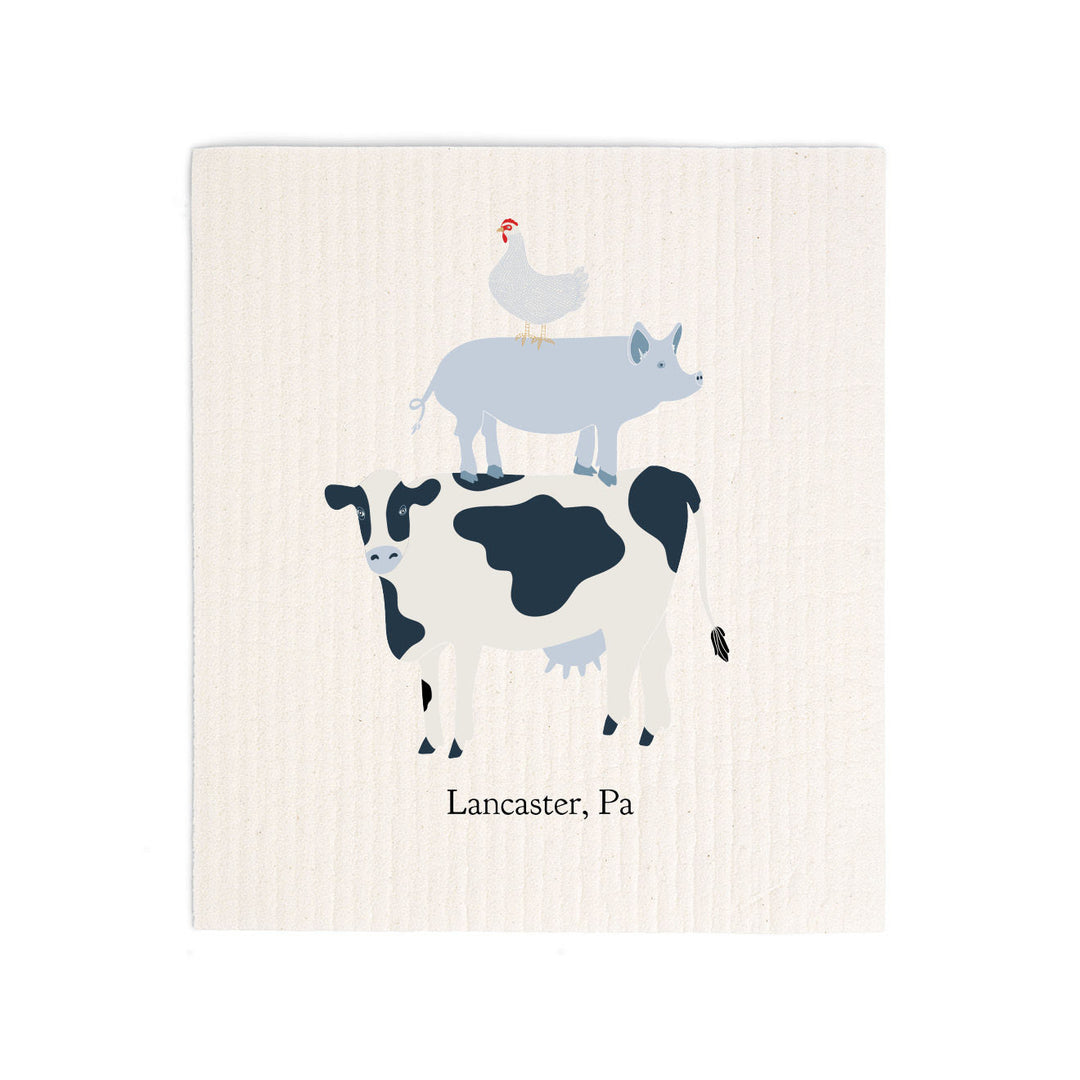 Lancaster Farm Animals Biodegradable Dish Cloth