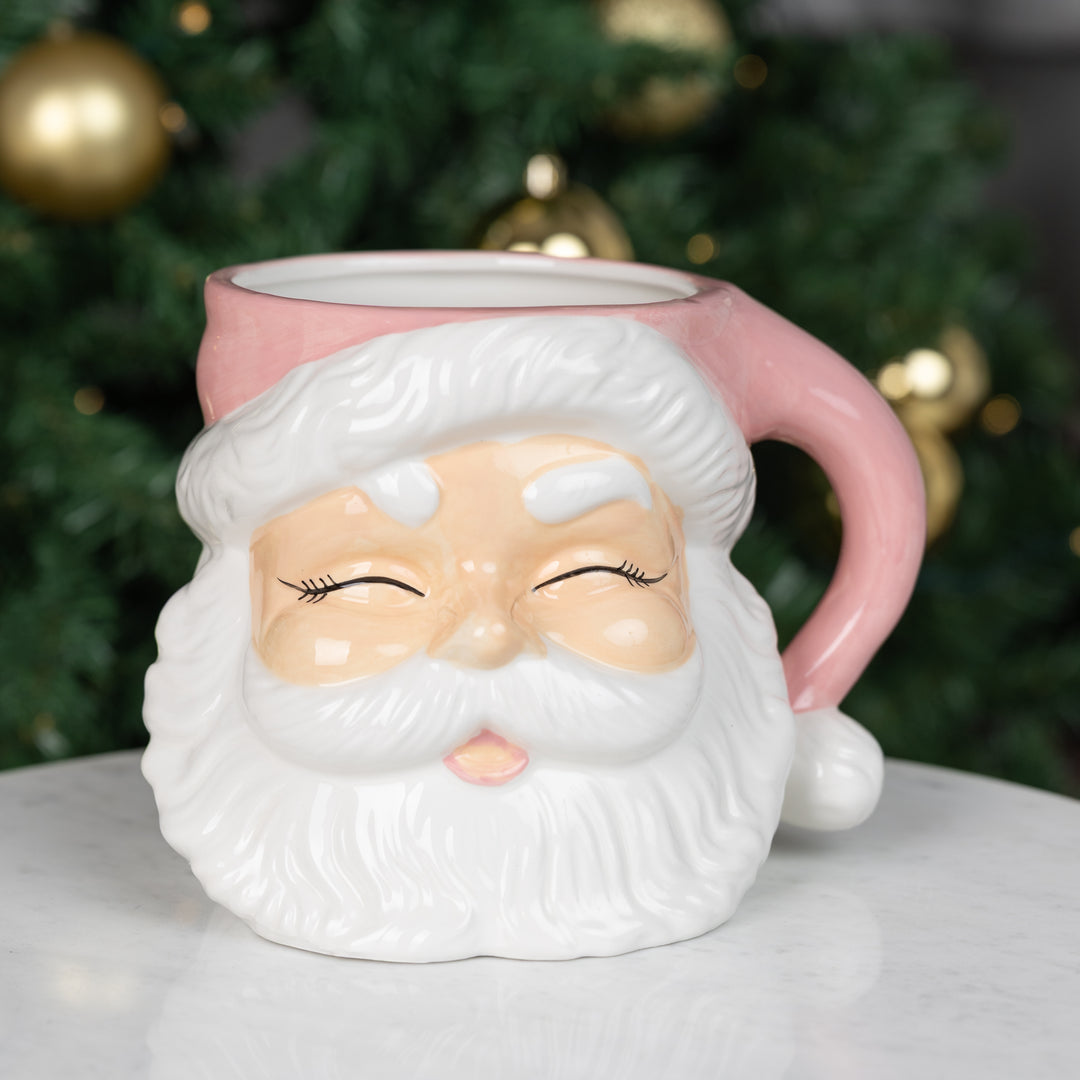 Large Pink Santa Mug