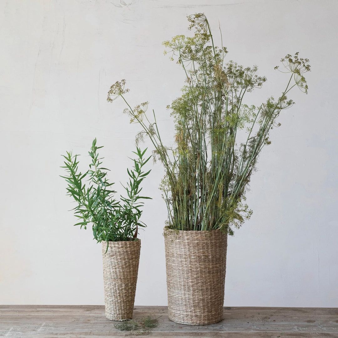 Leather Handle Seagrass Basket