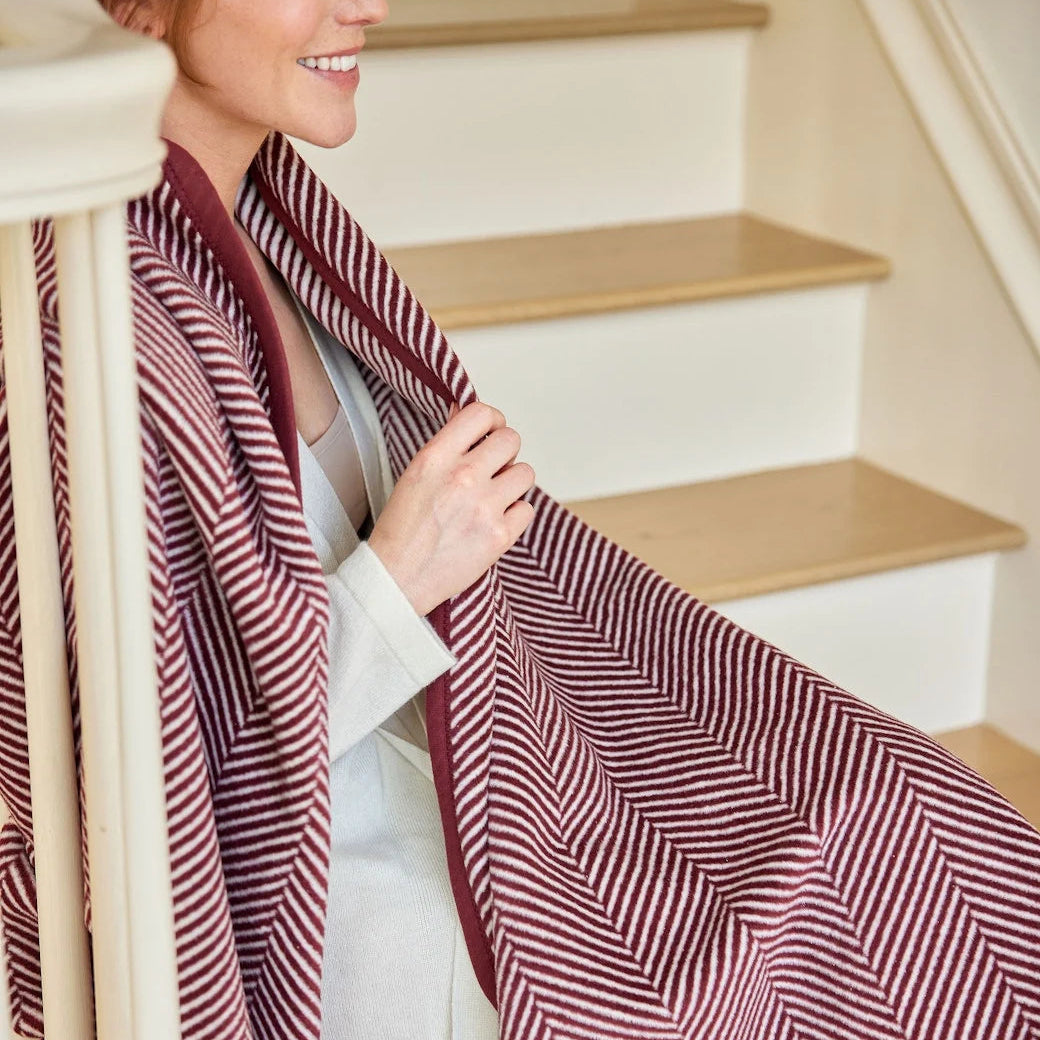 Maroon Herringbone Blanket