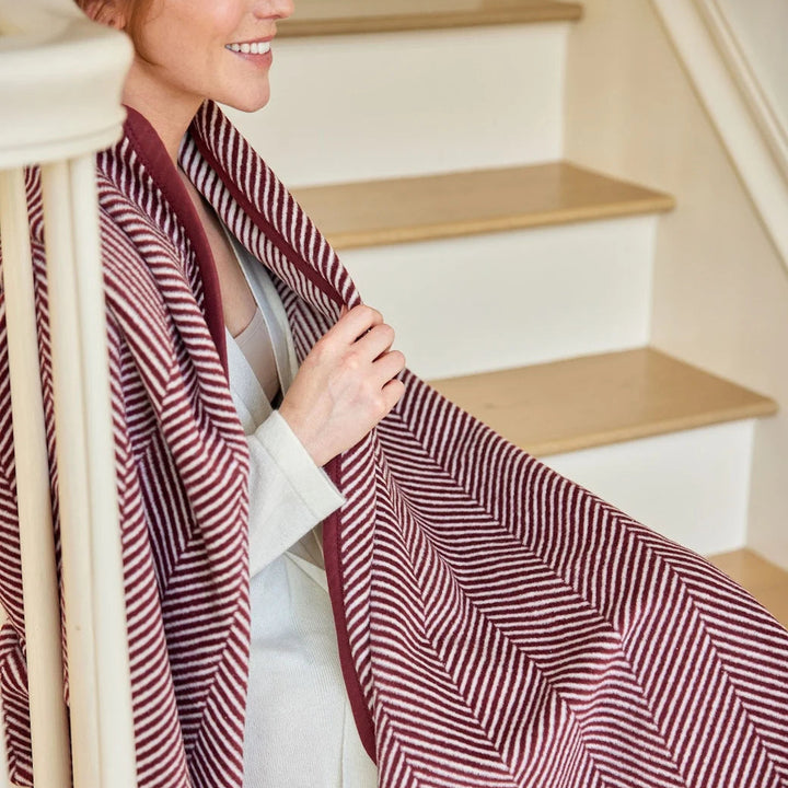 Maroon Herringbone Blanket