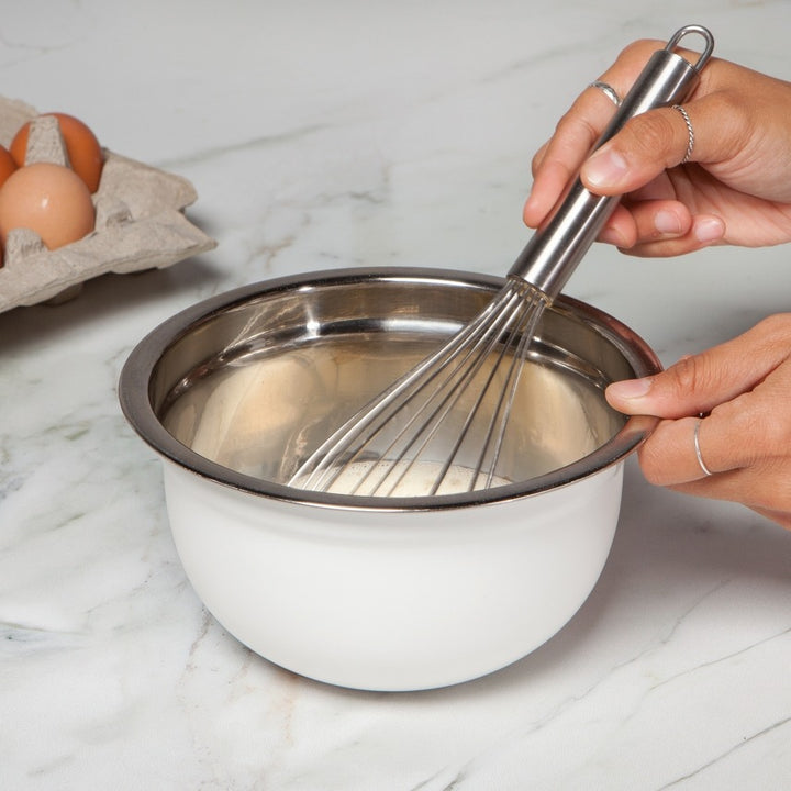 Matte White Stainless Steel Mixing Bowl Set/3