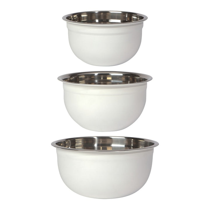 Matte White Stainless Steel Mixing Bowl Set/3