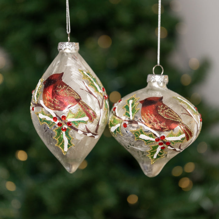 Mercury Glass Cardinal Ornament