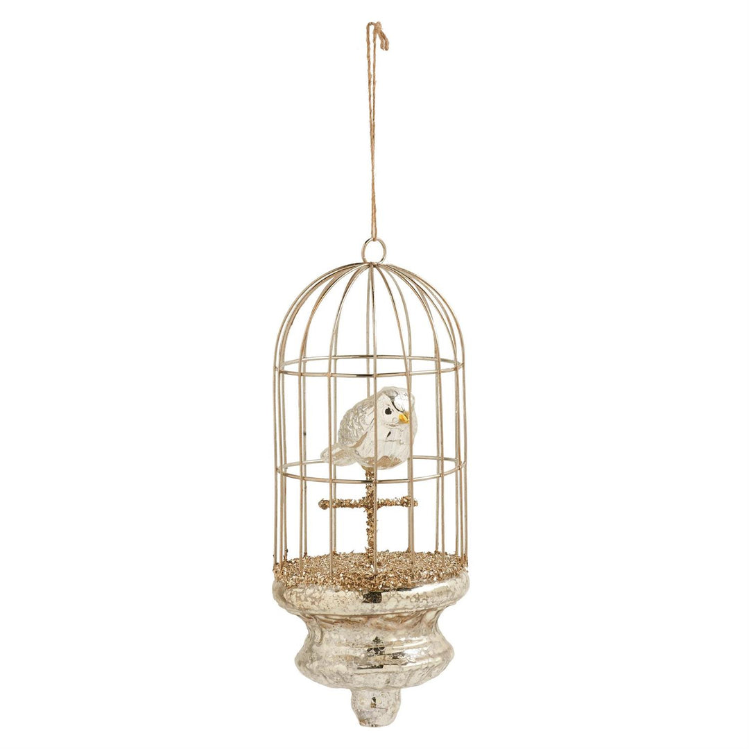 Mercury Glass Birdcage Ornament