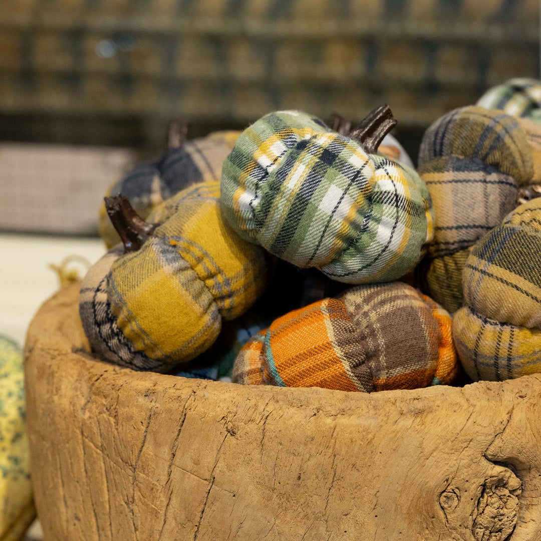 Mini Plaid Pumpkin