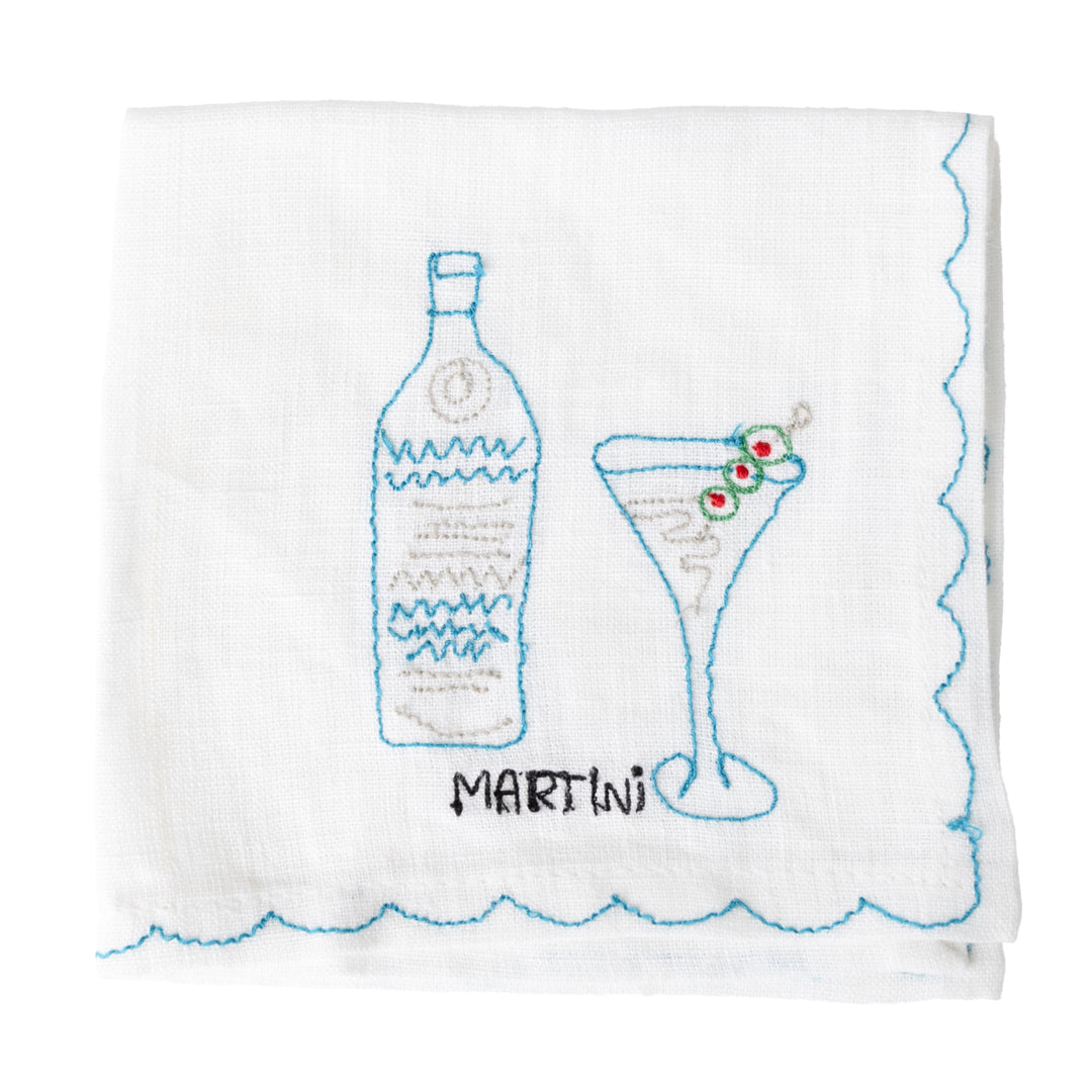 Mixed Drink Embroidered Cocktail Napkin Set