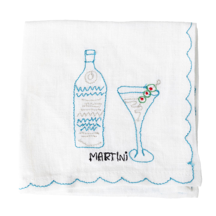Mixed Drink Embroidered Cocktail Napkin Set