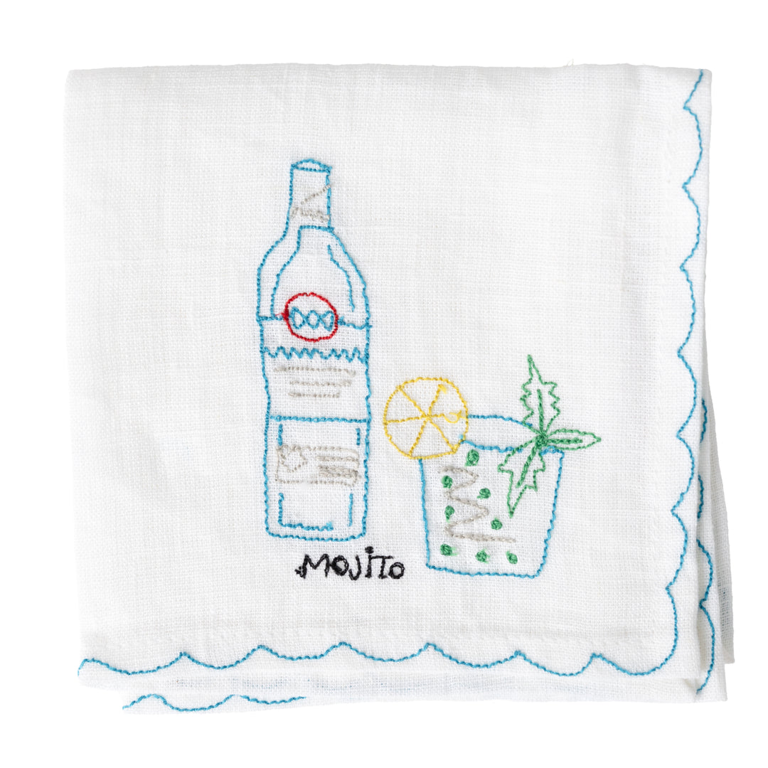 Mixed Drink Embroidered Cocktail Napkin Set