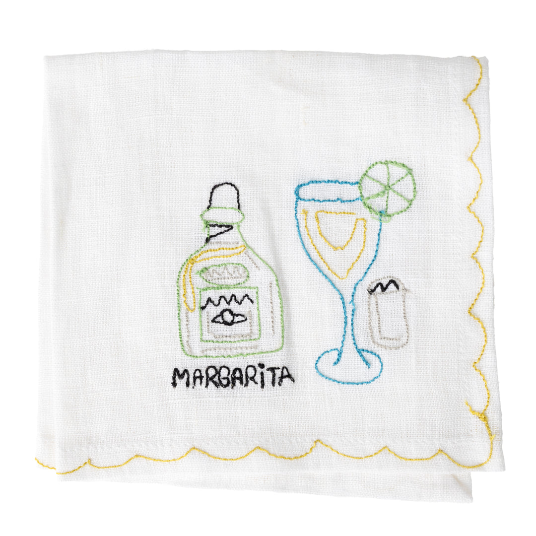Mixed Drink Embroidered Cocktail Napkin Set