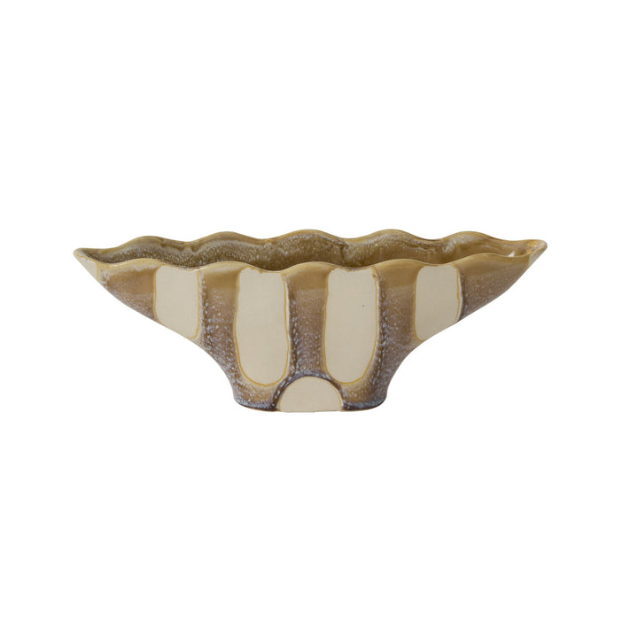 Nadia Striped Scalloped Vase