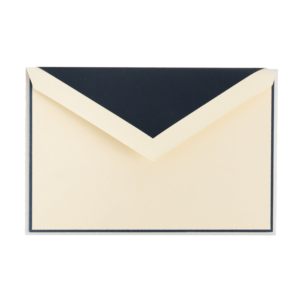 Navy Border Ecru Card Set