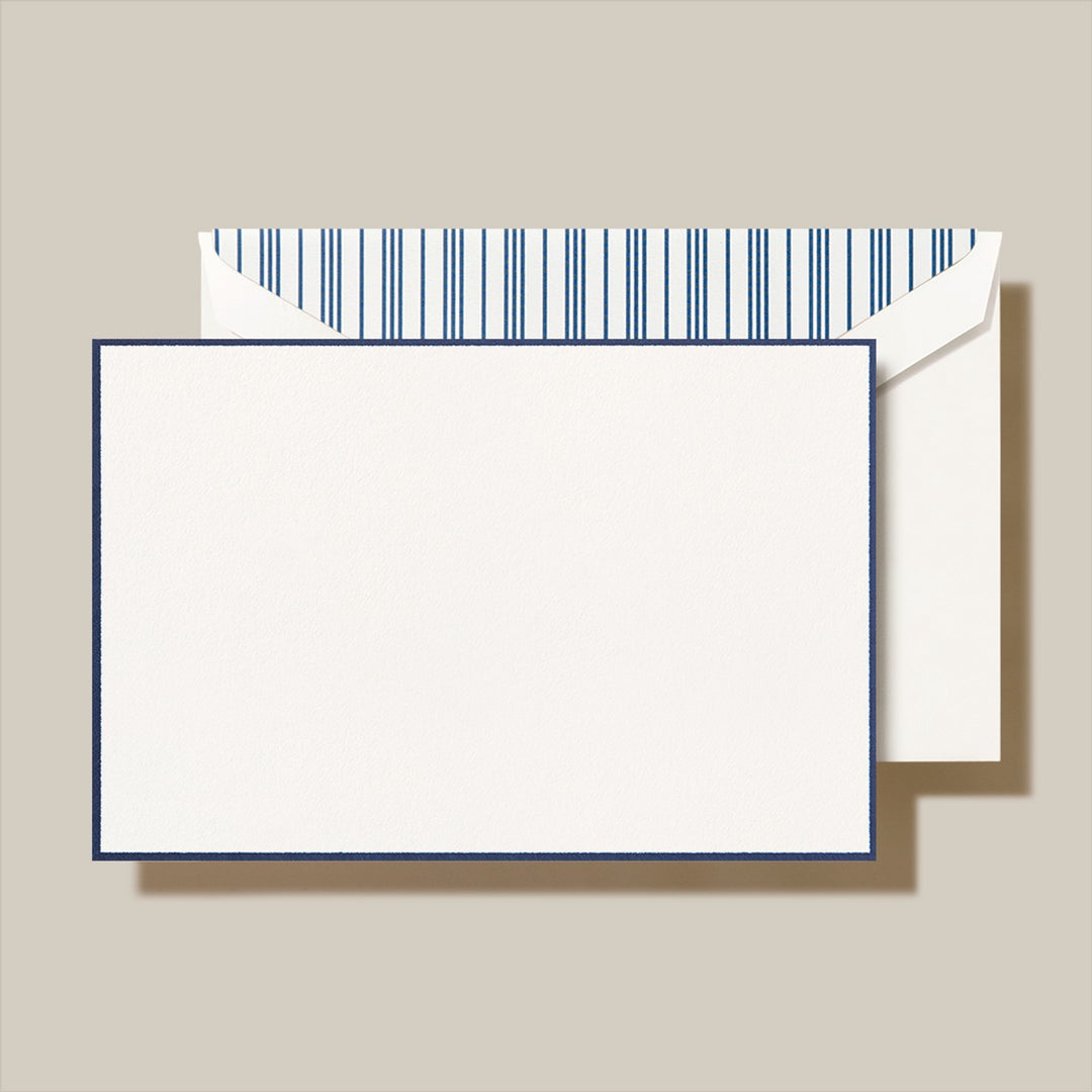 Navy Striped Lined Envelope Card Set