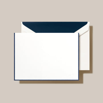 Navy Border Pearl White Note Set