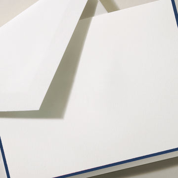 Navy Border Pearl White Note Set