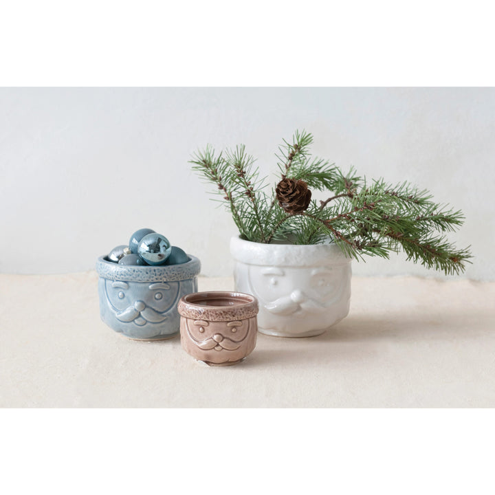 Nesting Stoneware Santa Bowl Set/3