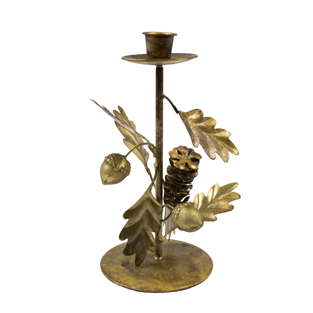 Oak Leaf & Acorn Taper Candleholder