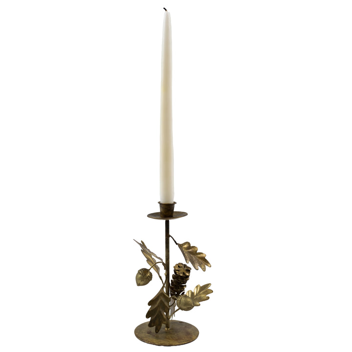 Oak Leaf & Acorn Taper Candleholder